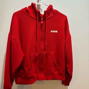 Red PINK Zip-Up Hoodie